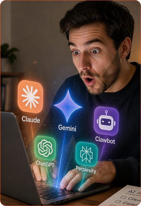 AI tools fighting for dominance illustration